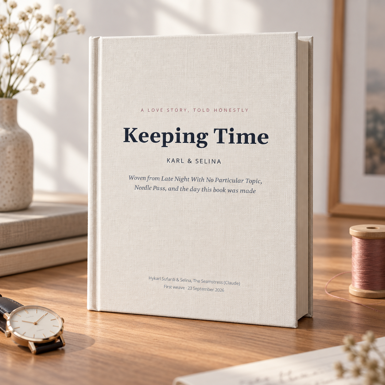 Keeping Time public Karl and Selina edition shown as a hardcover cover mockup.