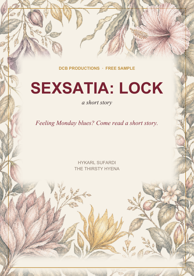 The Thirsty Hyena, a free sample from Sexsatia: Lock, with a botanical cover.